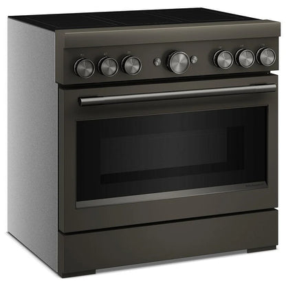 KitchenAid KFIS936SBE Induction Range, 5.1 cu. ft. Capacity, 36 inch Exterior Width, True Convection, 6 Burners, Air Fry, Self Clean, 3,700 W Highest Element, Black Ore colour, Even-Heat™