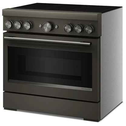 KitchenAid KFIS936SBE Induction Range, 5.1 cu. ft. Capacity, 36 inch Exterior Width, True Convection, 6 Burners, Air Fry, Self Clean, 3,700 W Highest Element, Black Ore colour, Even-Heat™