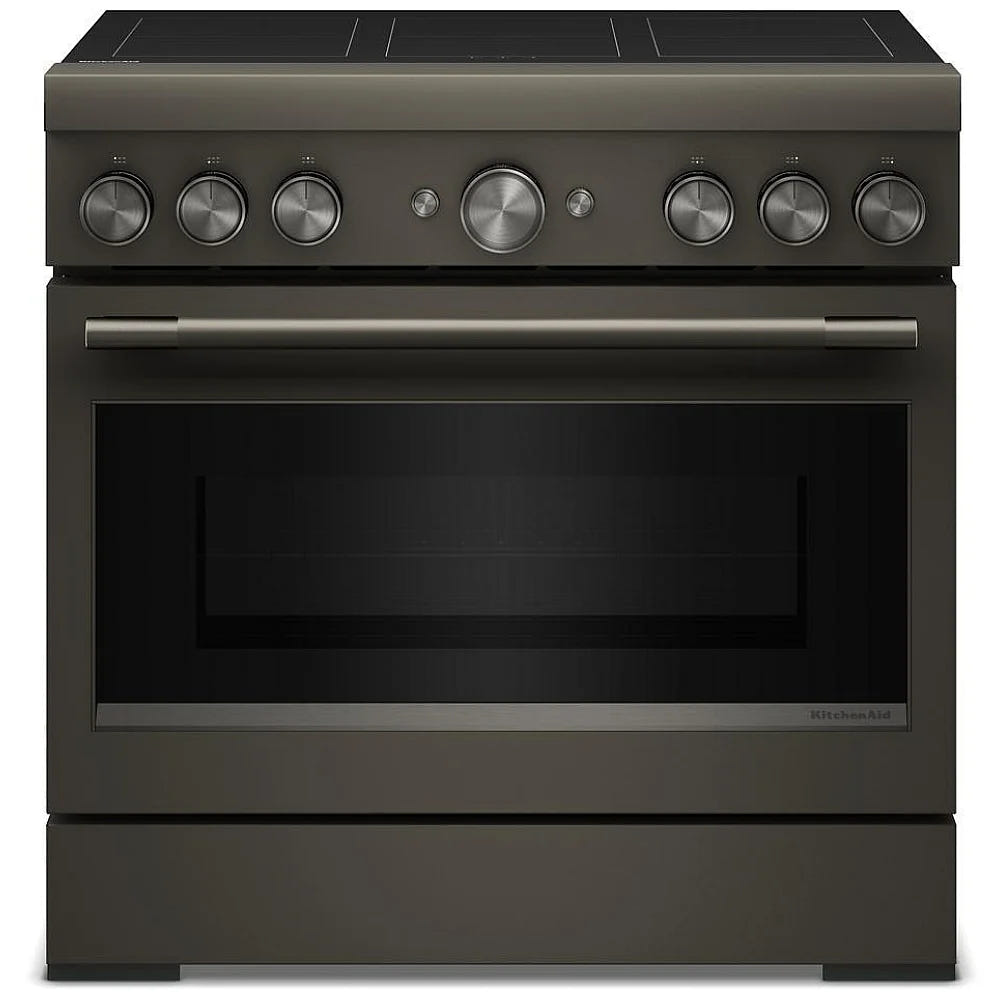 KitchenAid KFIS936SBE Induction Range, 5.1 cu. ft. Capacity, 36 inch Exterior Width, True Convection, 6 Burners, Air Fry, Self Clean, 3,700 W Highest Element, Black Ore colour, Even-Heat™