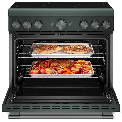 KitchenAid KFIS936SJP Induction Range, 5.1 cu. ft. Capacity, 36 inch Exterior Width, True Convection, 6 Burners, Air Fry, Self Clean, 3,700 W Highest Element, Juniper colour, Even-Heat™