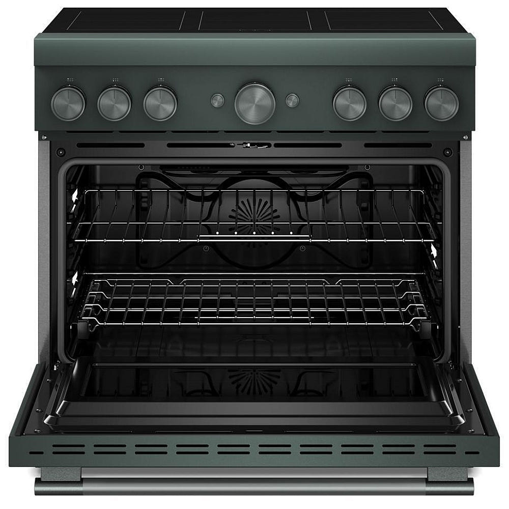 KitchenAid KFIS936SJP Induction Range, 5.1 cu. ft. Capacity, 36 inch Exterior Width, True Convection, 6 Burners, Air Fry, Self Clean, 3,700 W Highest Element, Juniper colour, Even-Heat™