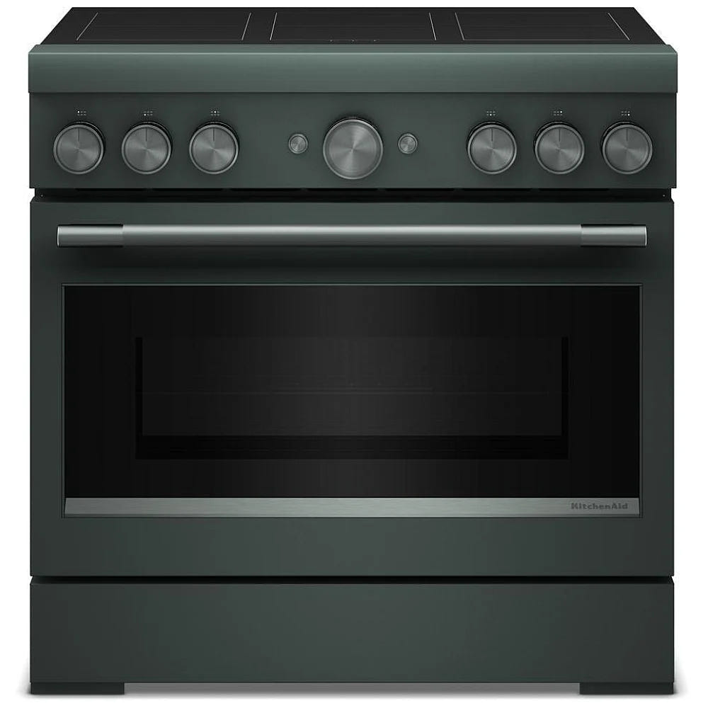 KitchenAid KFIS936SJP Induction Range, 5.1 cu. ft. Capacity, 36 inch Exterior Width, True Convection, 6 Burners, Air Fry, Self Clean, 3,700 W Highest Element, Juniper colour, Even-Heat™