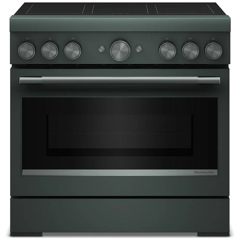 KitchenAid KFIS936SJP Induction Range, 5.1 cu. ft. Capacity, 36 inch Exterior Width, True Convection, 6 Burners, Air Fry, Self Clean, 3,700 W Highest Element, Juniper colour