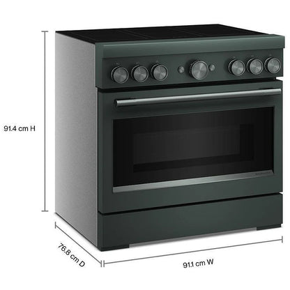 KitchenAid KFIS936SJP Induction Range, 5.1 cu. ft. Capacity, 36 inch Exterior Width, True Convection, 6 Burners, Air Fry, Self Clean, 3,700 W Highest Element, Juniper colour, Even-Heat™