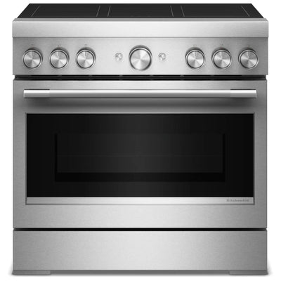 KitchenAid KFIS936SSS Induction Range, 5.1 cu. ft. Capacity, 36 inch Exterior Width, True Convection, 6 Burners, Air Fry, Self Clean, 3,700 W Highest Element, Stainless Steel colour, Even-Heat™