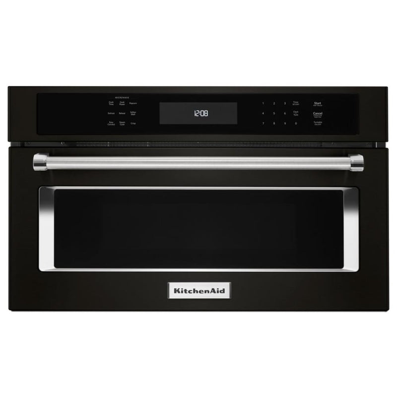 KitchenAid KMBP107EBS Built In Microwave, 27 inch Exterior Width, 1.4 cu. ft. Capacity, 900 W Watts, Convection, Stainless Steel Interior, Black Stainless Steel colour
