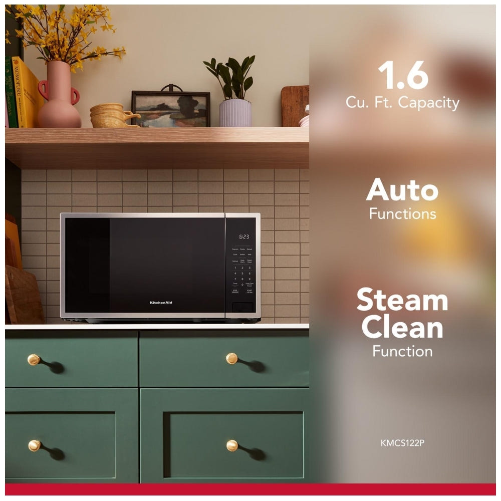 KitchenAid KMCS522SPS Countertop Microwave, 22 inch Exterior Width, 1.5 cu. ft. Capacity, Convection, Stainless Steel Interior, Stainless Steel colour