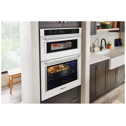 KitchenAid KOEC530PWH Microwave Wall Oven Combo