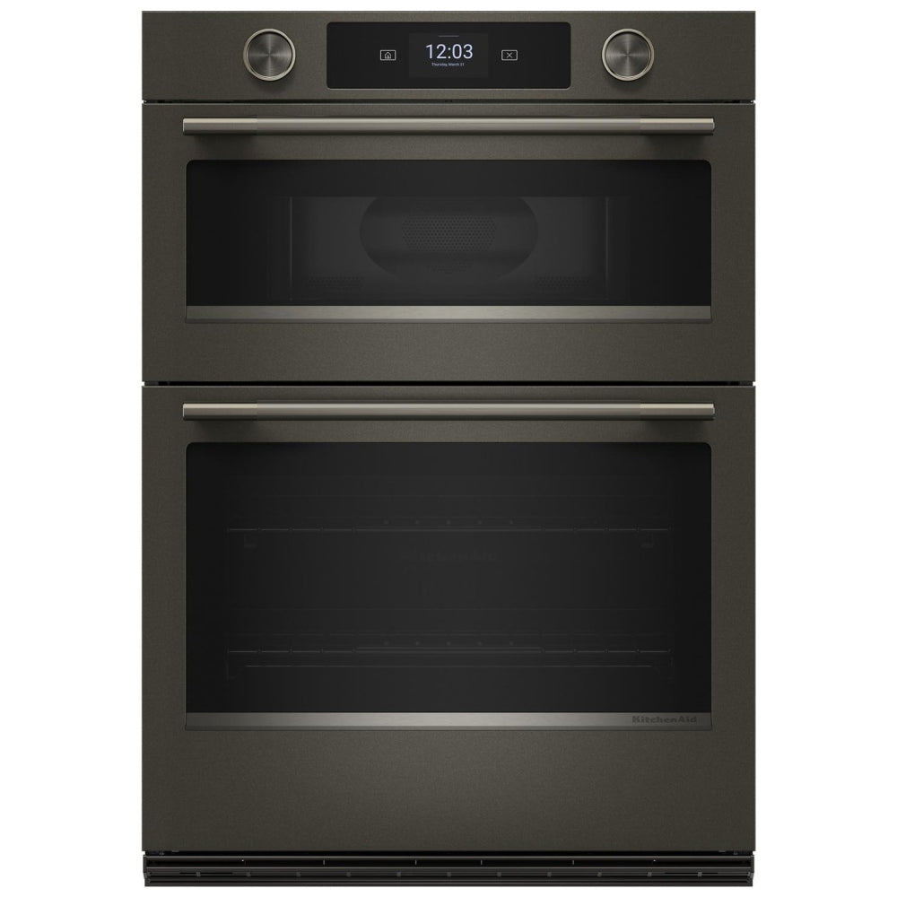 KitchenAid KOEC930SBE Microwave Wall Oven Combo, 30 inch Exterior Width, True Convection, 6.4 cu. ft. Capacity, Temperature Probe, Wifi Enabled, Air Fry, Black Ore colour Cooking Camera, Backlit Knobs