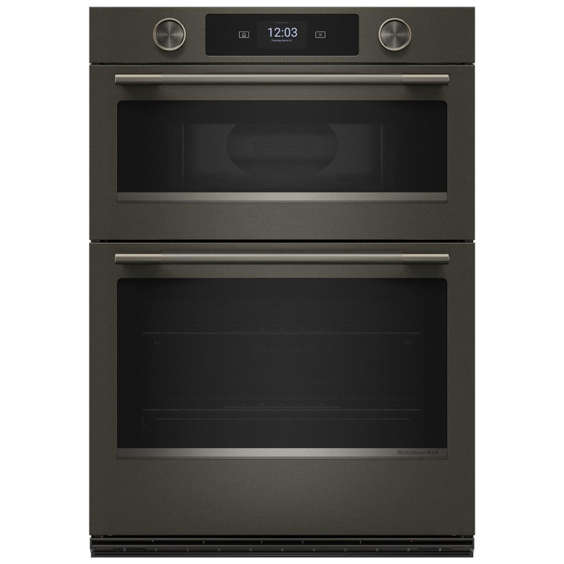 KitchenAid KOEC930SBE Microwave Wall Oven Combo, 30 inch Exterior Width, True Convection, 6.4 cu. ft. Capacity, Temperature Probe, Wifi Enabled, Air Fry, Black Ore colour Cooking Camera, Backlit Knobs
