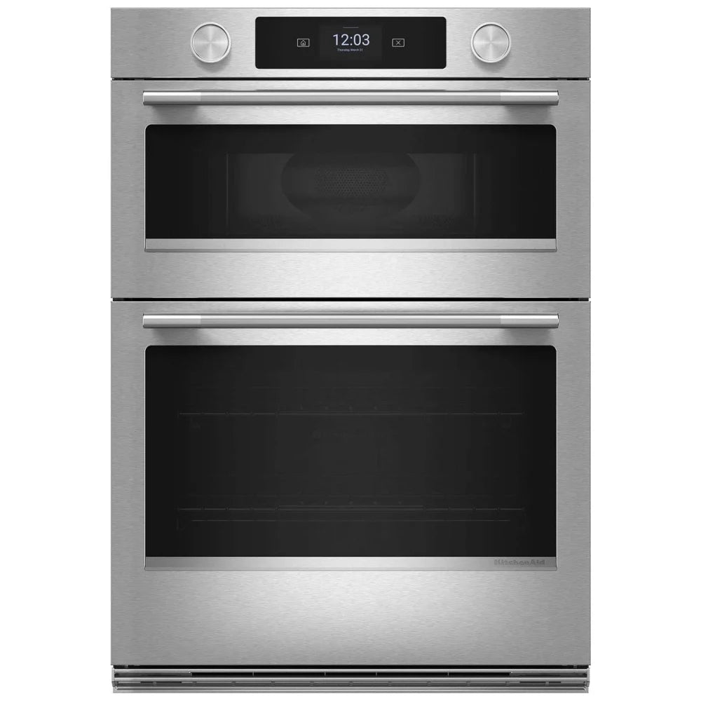 KitchenAid KOEC930SPS Microwave Wall Oven Combo, 30 inch Exterior Width, True Convection, 6.4 cu. ft. Capacity, Temperature Probe, Wifi Enabled, Air Fry, PrintShield Stainless Steel colour Cooking Camera, Backlit Knobs