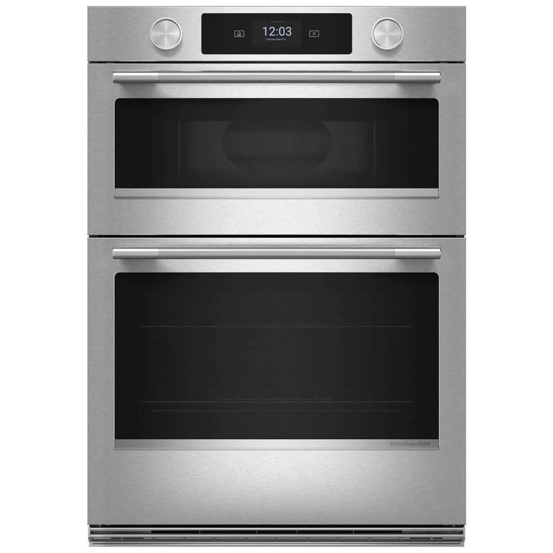 KitchenAid KOEC930SPS Microwave Wall Oven Combo, 30 inch Exterior Width, True Convection, 6.4 cu. ft. Capacity, Temperature Probe, Wifi Enabled, Air Fry, PrintShield Stainless Steel colour Cooking Camera, Backlit Knobs