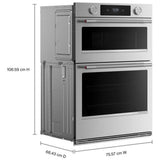 KitchenAid KOEC930SPS Microwave Wall Oven Combo, 30 inch Exterior Width, True Convection, 6.4 cu. ft. Capacity, Temperature Probe, Wifi Enabled, Air Fry, PrintShield Stainless Steel colour Cooking Camera, Backlit Knobs