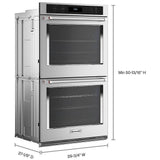 KitchenAid KOED530PSS Double Wall Oven, 30 inch Exterior Width, True Convection (Both Ovens), Self Clean, 10 cu. ft. Capacity, Air Fry, Stainless Steel colour