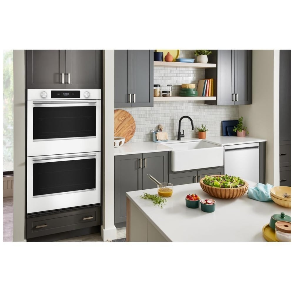 KitchenAid KOED730SWH Double Wall Oven, 30 inch Exterior Width, True Convection (Both Ovens), 10 cu. ft. Capacity, Temperature Probe, Wifi Enabled, White colour