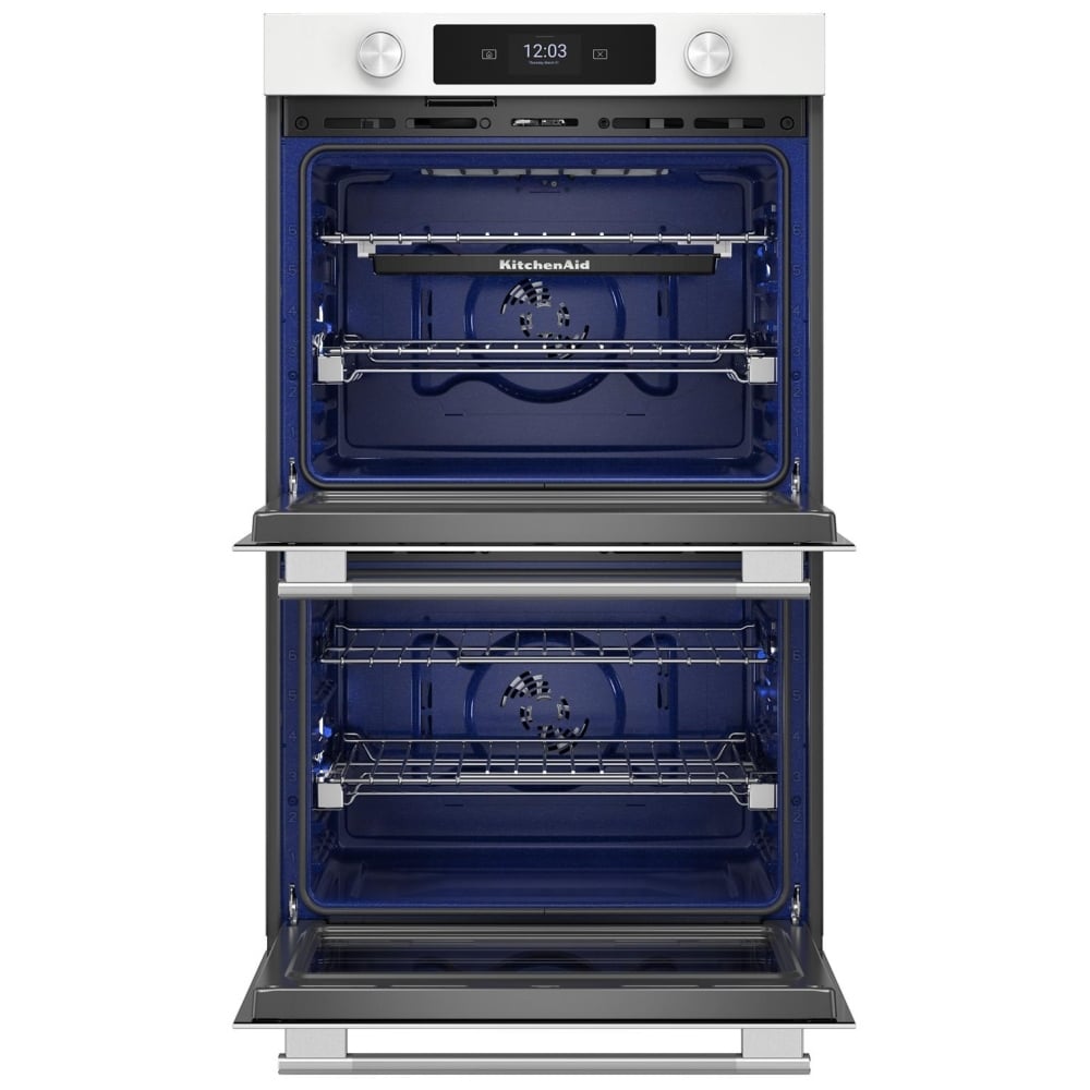 KitchenAid KOED730SWH Double Wall Oven, 30 inch Exterior Width, True Convection (Both Ovens), 10 cu. ft. Capacity, Temperature Probe, Wifi Enabled, White colour