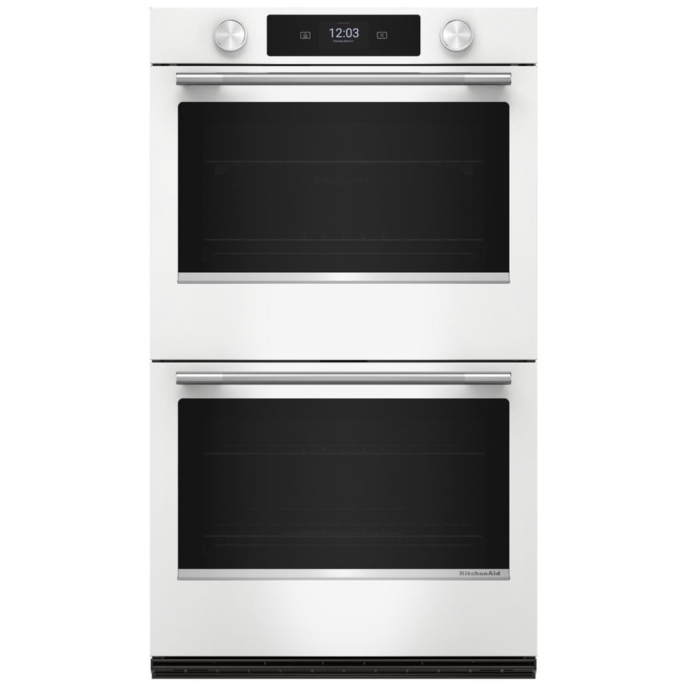 KitchenAid KOED730SWH Double Wall Oven, 30 inch Exterior Width, True Convection (Both Ovens), 10 cu. ft. Capacity, Temperature Probe, Wifi Enabled, Air Fry, White colour