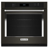 KitchenAid KOES527PBS Single Wall Oven, 27 inch Exterior Width, True Convection, Self Clean, 4.3 cu. ft. Capacity, Wifi Enabled, Air Fry, Black Stainless Steel colour
