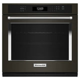 KitchenAid KOES527PBS Single Wall Oven, 27 inch Exterior Width, True Convection, Self Clean, 4.3 cu. ft. Capacity, Wifi Enabled, Air Fry, Black Stainless Steel colour