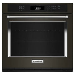 KitchenAid KOES527PBS Single Wall Oven, 27 inch Exterior Width, True Convection, Self Clean, 4.3 cu. ft. Capacity, Wifi Enabled, Air Fry, Black Stainless Steel colour