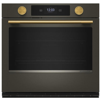KitchenAid KOES730SBE Single Wall Oven, 30 inch Exterior Width, True Convection, 5 cu. ft. Capacity, Temperature Probe, Wifi Enabled, Air Fry, Black Ore colour