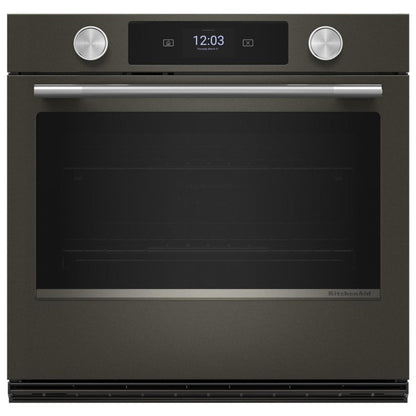 KitchenAid KOES730SBE Single Wall Oven, 30 inch Exterior Width, True Convection, 5 cu. ft. Capacity, Temperature Probe, Wifi Enabled, Air Fry, Black Ore colour