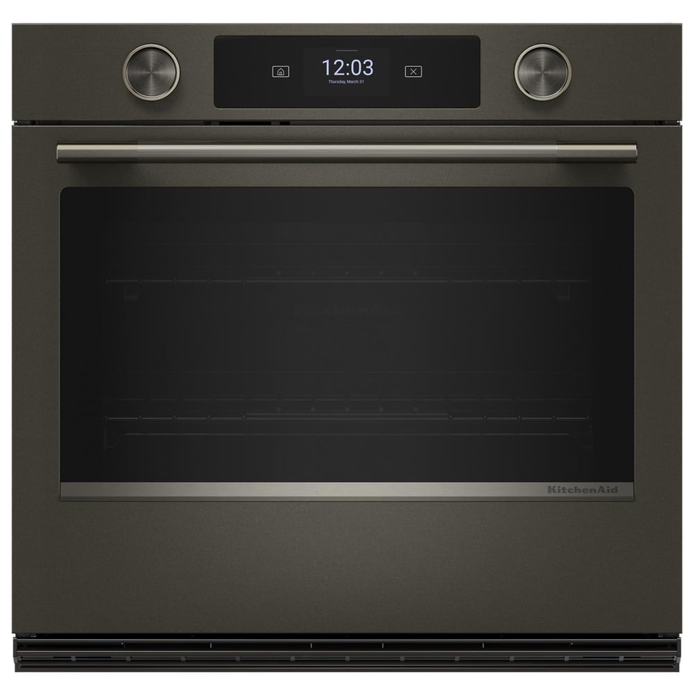 KitchenAid KOES730SBE Single Wall Oven, 30 inch Exterior Width, True Convection, 5 cu. ft. Capacity, Temperature Probe, Wifi Enabled, Air Fry, Black Ore colour