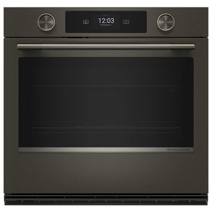 KitchenAid KOES730SBE Single Wall Oven, 30 inch Exterior Width, True Convection, 5 cu. ft. Capacity, Temperature Probe, Wifi Enabled, Air Fry, Black Ore colour