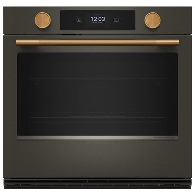 KitchenAid KOES730SBE Single Wall Oven, 30 inch Exterior Width, True Convection, 5 cu. ft. Capacity, Temperature Probe, Wifi Enabled, Air Fry, Black Ore colour