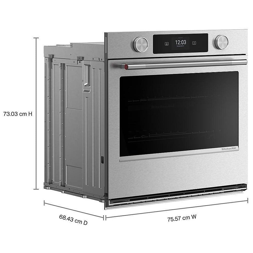 KitchenAid KOES730SPS Single Wall Oven, 30 inch Exterior Width, True Convection, 5 cu. ft. Capacity, Temperature Probe, WiFi Enabled, Air Fry, PrintShield Stainless colour