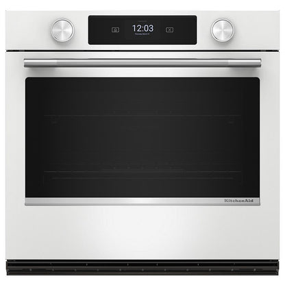 KitchenAid KOES730SWH Single Wall Oven, 30 inch Exterior Width, True Convection, 5 cu. ft. Capacity, Temperature Probe, Wifi Enabled, Air Fry, White colour