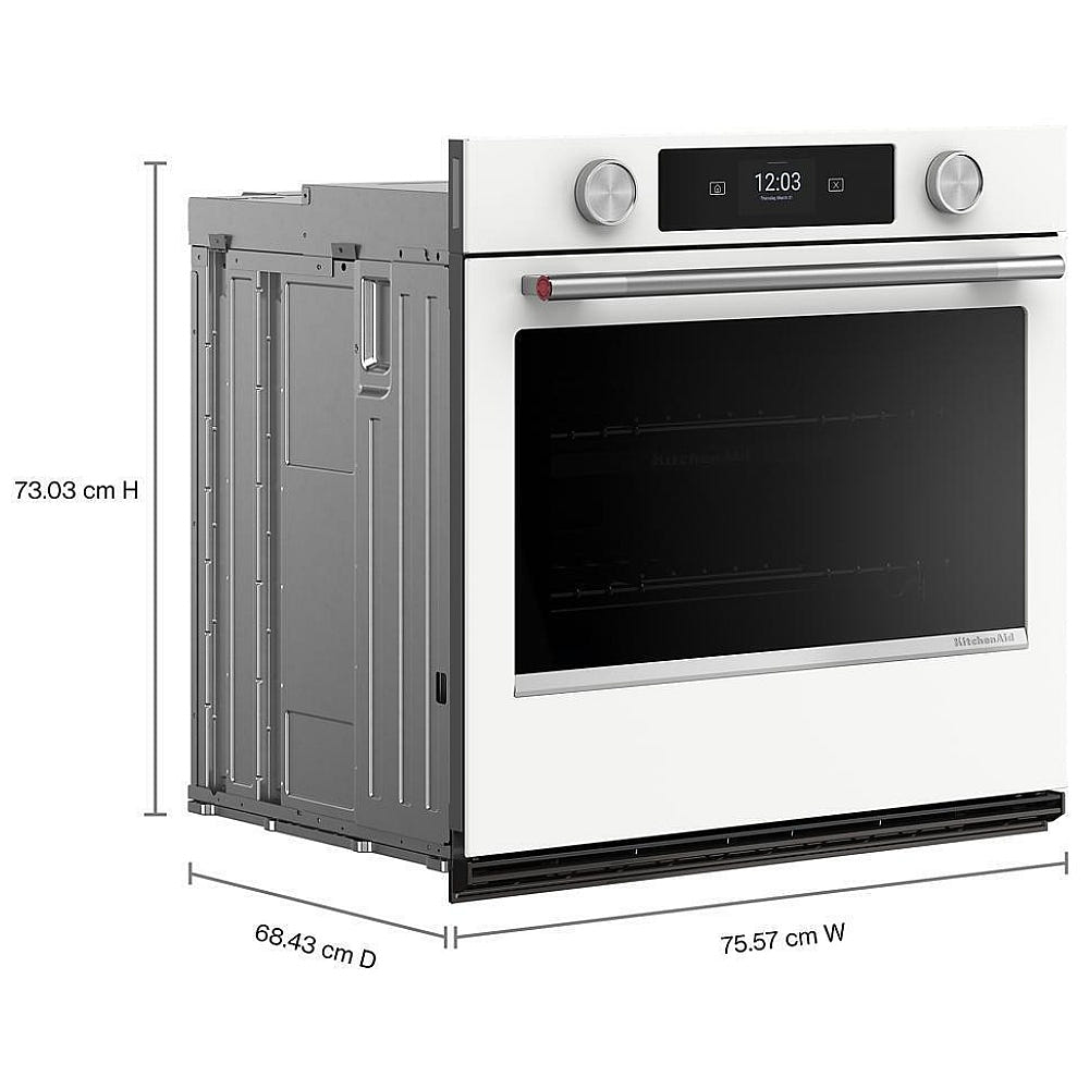 KitchenAid KOES730SWH Single Wall Oven, 30 inch Exterior Width, True Convection, 5 cu. ft. Capacity, Temperature Probe, Wifi Enabled, Air Fry, White colour
