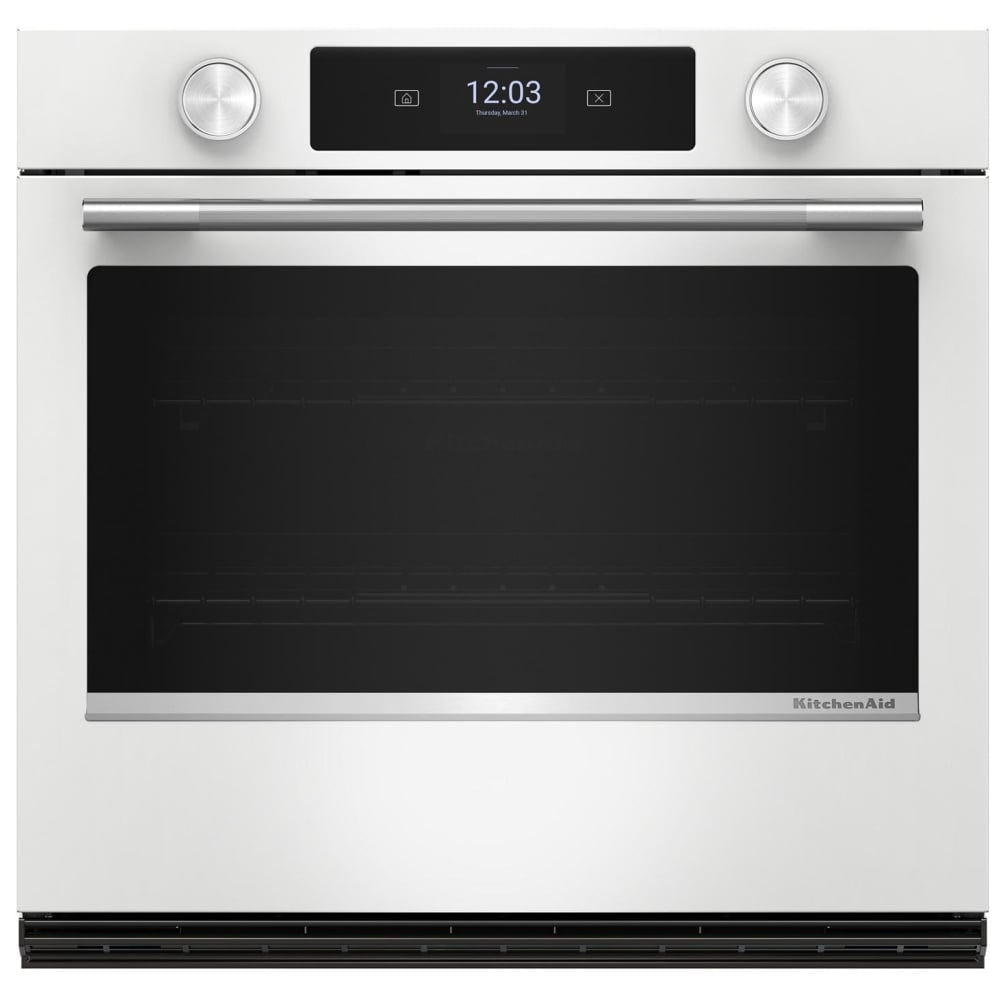KitchenAid KOES730SWH Single Wall Oven, 30 inch Exterior Width, True Convection, 5 cu. ft. Capacity, Temperature Probe, Wifi Enabled, Air Fry, White colour