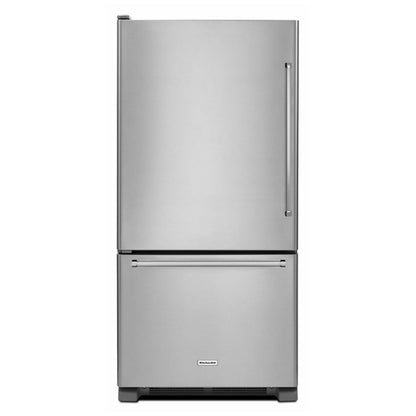 KitchenAid KRBL102ESS Bottom Freezer Refrigerator, 33 inch Width, ENERGY STAR Certified, 22.1 cu. ft. Capacity, Optional Ice Maker