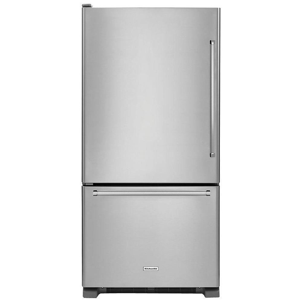 KitchenAid KRBL102ESS Bottom Freezer Refrigerator, 33 inch Width, ENERGY STAR Certified, 22.1 cu. ft. Capacity, Optional Ice Maker