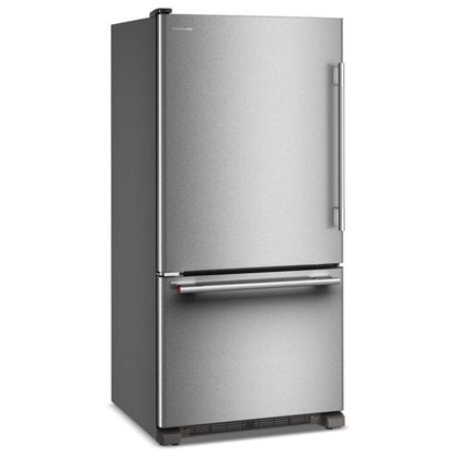 KitchenAid KRBL133SPS Bottom Freezer Refrigerator, 33 inch Width, Optional Ice Maker (Special Order), ENERGY STAR Certified, 22.1 cu. ft. Capacity, PrintShield Stainless colour, Preserva® Food Care