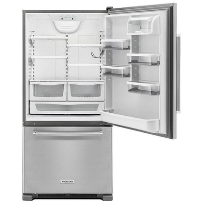 KitchenAid KRBR102ESS Bottom Freezer Refrigerator, 22.1 cu. ft. Capacity, ENERGY STAR Certified, Stainless Steel