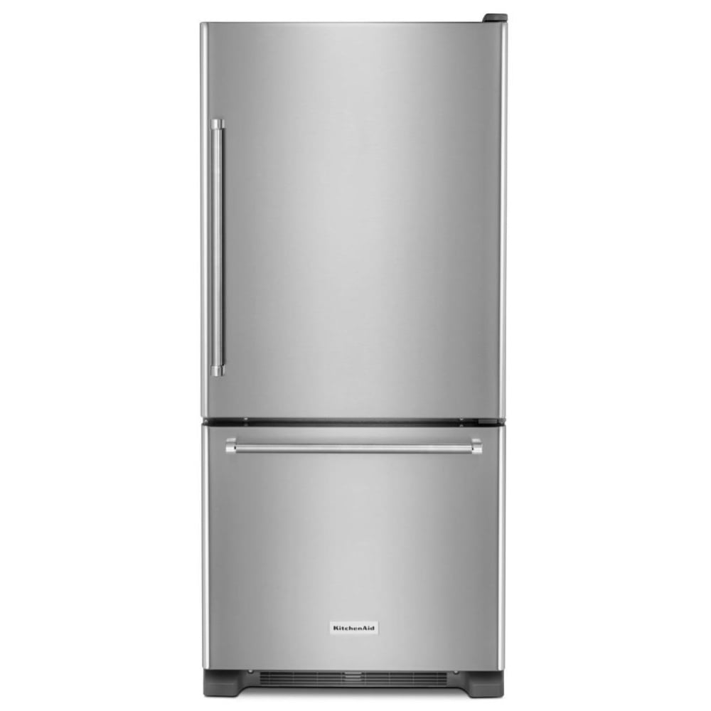 KitchenAid KRBR109ESS Bottom Freezer Refrigerator, 30 inch Width, ENERGY STAR Certified, 18.7 cu. ft. Capacity, Optional Ice Maker (Special Order), Stainless Steel Colour