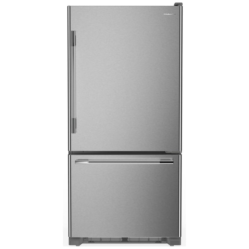 KitchenAid KRBR130SPS Bottom Freezer Refrigerator, 30 inch Width, Optional Ice Maker (Special Order), ENERGY STAR Certified, 18.7 cu. ft. Capacity, PrintShield Stainless colour