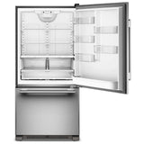KitchenAid KRBR133SPS Bottom Freezer Refrigerator, 33 inch Width, Optional Ice Maker (Special Order), ENERGY STAR Certified, 22.1 cu. ft. Capacity, PrintShield Stainless colour