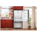 KitchenAid KRBR133SPS Bottom Freezer Refrigerator, 33 inch Width, Optional Ice Maker (Special Order), ENERGY STAR Certified, 22.1 cu. ft. Capacity, PrintShield Stainless colour