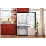 KitchenAid KRBR133SPS Bottom Freezer Refrigerator, 33 inch Width, Optional Ice Maker (Special Order), ENERGY STAR Certified, 22.1 cu. ft. Capacity, PrintShield Stainless colour