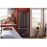 KitchenAid KRFC136RBS Counter Depth French Door Refrigerator, 36 inch Width, 20 cu. ft. Capacity, Counter Depth, Water Dispenser (Interior), Ice Dispenser (Freezer Located), ENERGY STAR Certified, Black Stainless Steel colour