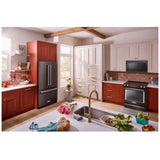 KitchenAid KRFC136RBS Counter Depth French Door Refrigerator, 36 inch Width, 20 cu. ft. Capacity, Counter Depth, Water Dispenser (Interior), Ice Dispenser (Freezer Located), ENERGY STAR Certified, Black Stainless Steel colour