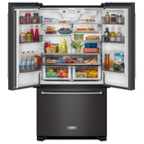 KitchenAid KRFC136RBS Counter Depth French Door Refrigerator, 36 inch Width, 20 cu. ft. Capacity, Counter Depth, Water Dispenser (Interior), Ice Dispenser (Freezer Located), ENERGY STAR Certified, Black Stainless Steel colour