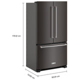 KitchenAid KRFC136RBS Counter Depth French Door Refrigerator, 36 inch Width, 20 cu. ft. Capacity, Counter Depth, Water Dispenser (Interior), Ice Dispenser (Freezer Located), ENERGY STAR Certified, Black Stainless Steel colour