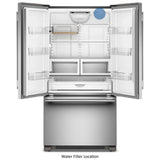 KitchenAid KRFC136TPS French Door Refrigerator, 36 inch Width, 21.9 cu. ft. Capacity, Counter Depth, Water Dispenser (Interior), Ice Dispenser (Freezer Located), PrintShield Stainless colour