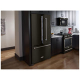 KitchenAid KRFC302EBS Counter Depth French Door Refrigerator, 36 inch Width, 21.9 cu. ft. Capacity, Counter Depth, Water Dispenser (Interior), Ice Dispenser (Freezer Located), Black Stainless Steel colour