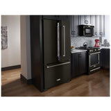 KitchenAid KRFC302EBS Counter Depth French Door Refrigerator, 36 inch Width, 21.9 cu. ft. Capacity, Counter Depth, Water Dispenser (Interior), Ice Dispenser (Freezer Located), Black Stainless Steel colour