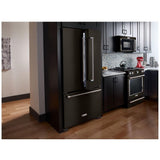 KitchenAid KRFC302EBS Counter Depth French Door Refrigerator, 36 inch Width, 21.9 cu. ft. Capacity, Counter Depth, Water Dispenser (Interior), Ice Dispenser (Freezer Located), Black Stainless Steel colour
